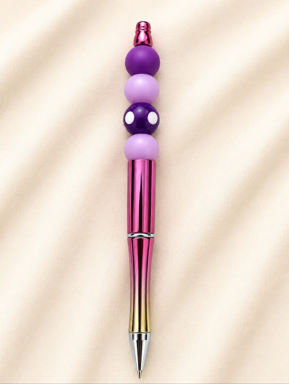 Purple & Pink Beaded Ballpoint Pen - Women's Accessories